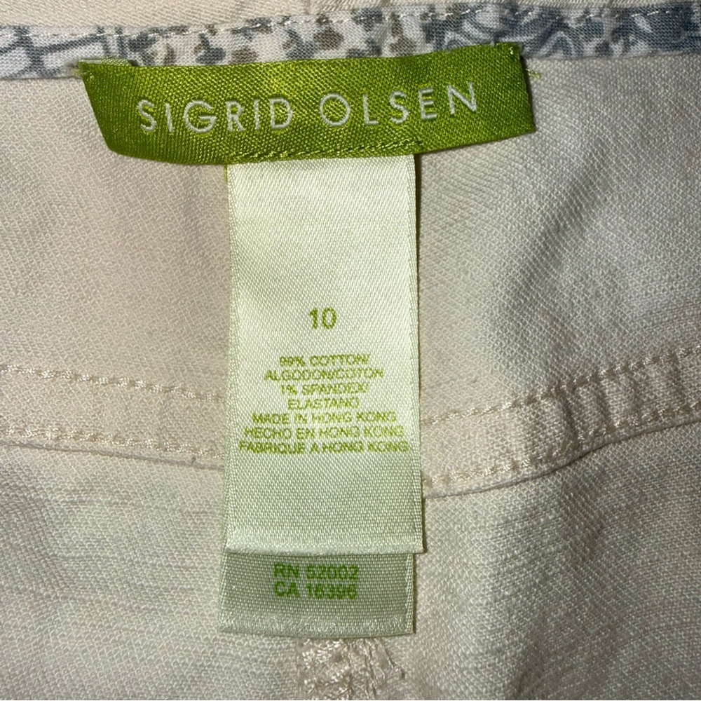 Sigrid Olsen Modernist Cotton Cream Straight Leg Cropped Jeans Women’s size 10 - Picture 6 of 16